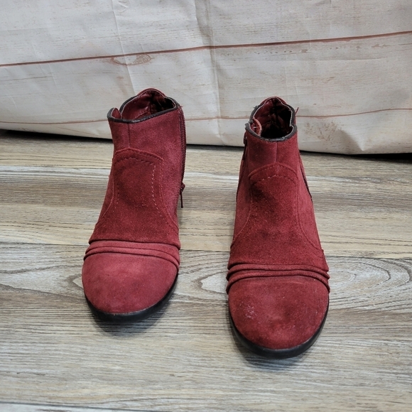 Red Leather boots by Earth Origin comfort Women's Size 7 M red - Picture 4 of 12